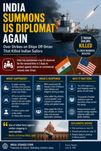 India US diplomat ship strikes